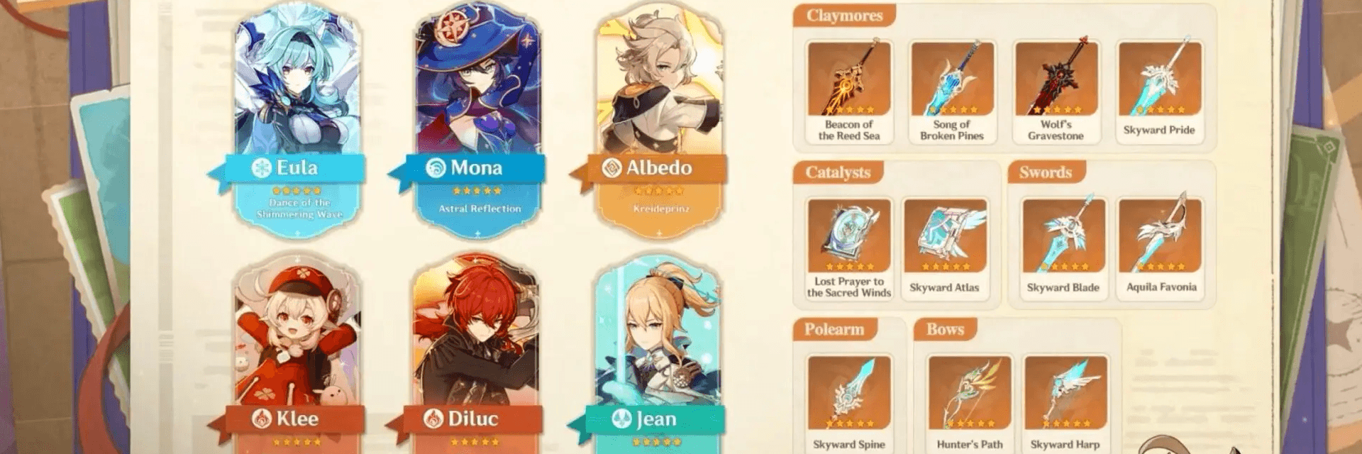 Genshin Impact 6.2: Mondstadt Regional Banner