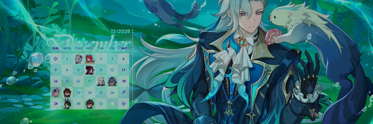 Genshin Impact December 2025 Calendar Event Offers Free Wallpapers And Primogem Giveaway