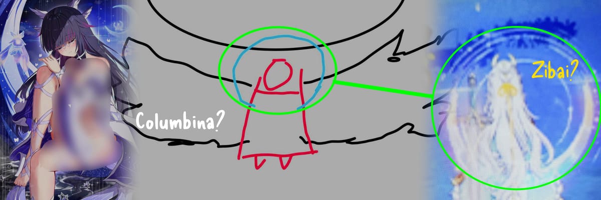 Filtraciones del boceto de animación de la Habilidad Definitiva de Columbina. Auras visuales potencian a Zibai en la demo de jugabilidad