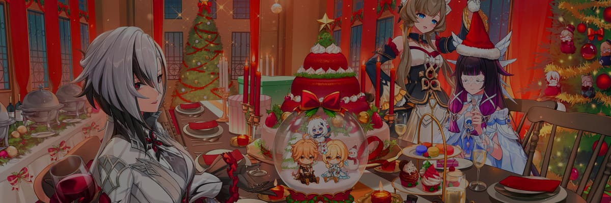Arlecchino, Sandrone y Columbina celebran la Navidad en un nuevo arte de Genshin Impact