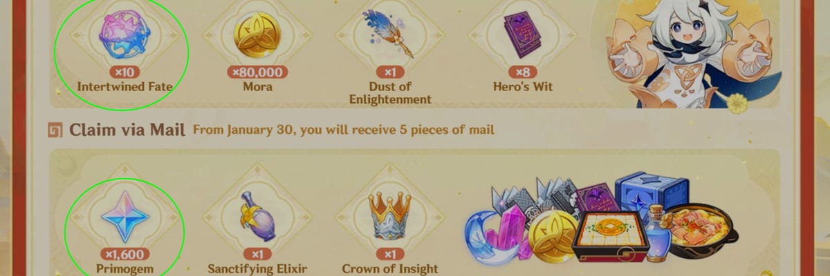 Genshin Impact 6.3 permitirá a los jugadores reclamar 20 deseos gratis antes de que termine la fase 1