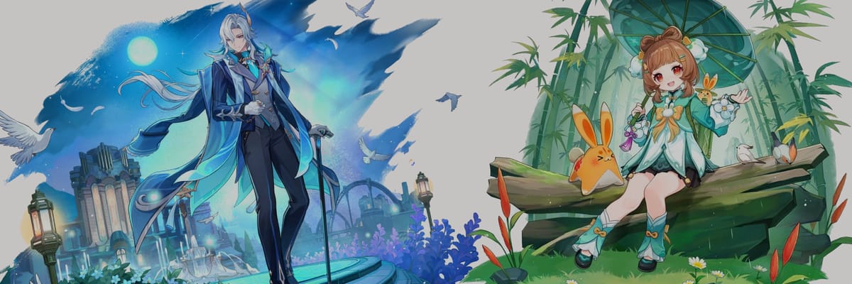 Filtración de iconos de skin y arte de salpicadura de Neuvillette y Yaoyao en la Versión 6.3