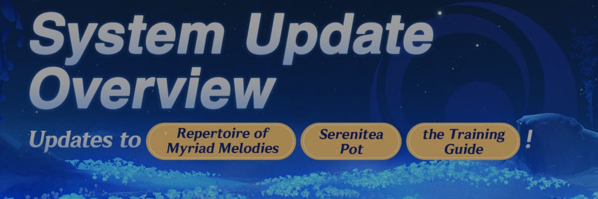 La versión Luna V de Genshin Impact introduce importantes actualizaciones de sistema en el Repertorio de Melodías Innumerables, la Relajatetera y la Guía de Entrenamiento