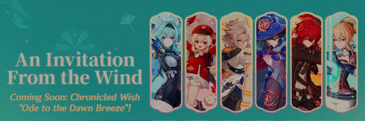 Genshin Impact anuncia el evento de Gachapón recopilatorio “Oda a la brisa del alba”, con una selección ampliada de personajes y armas