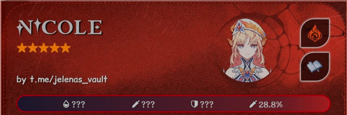 Genshin Impact 6.6 Leak Reveals Nicole Full Kit with ATK Buffs, Shielding, Quill Damage, and Hexerei Scaling