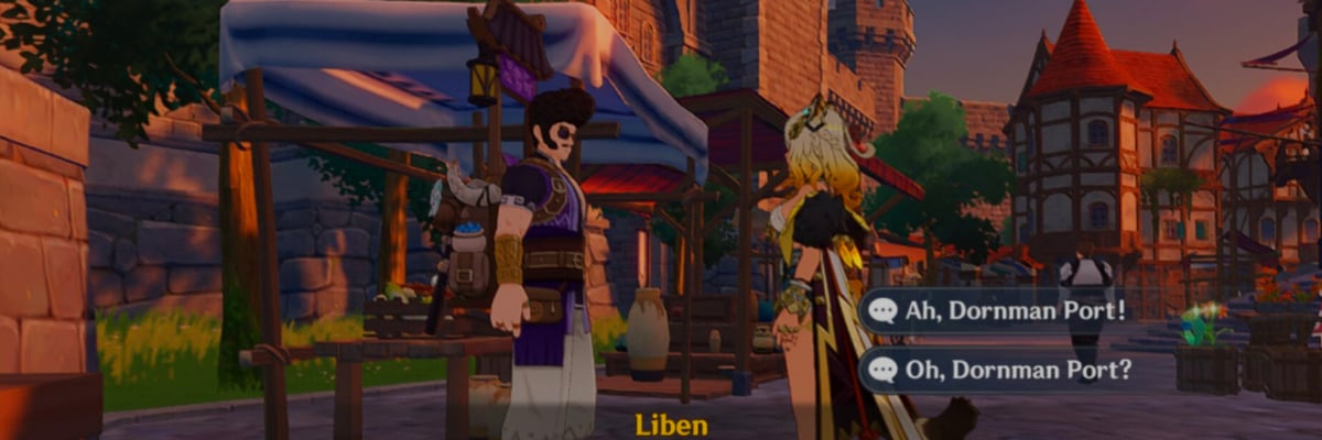 New in game dialogue featuring Liben directly references Dornman Port, its location north of Mondstadt, and mysterious lore elements, reinforcing leaks about a major Mondstadt map expansion in Version 6.4.