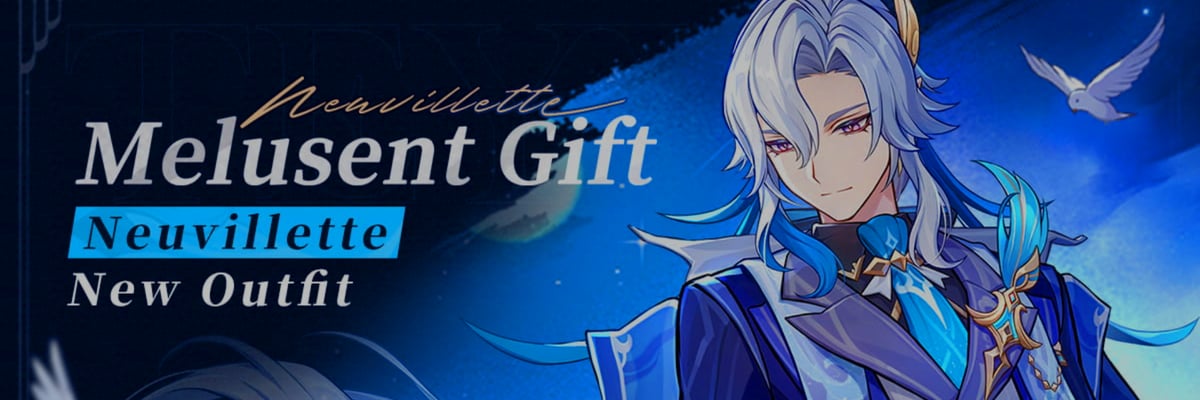 Melusent Gift showcases Neuvillette’s refined Fontaine elegance and will be available in the Character Outfit Shop after the Luna IV update.