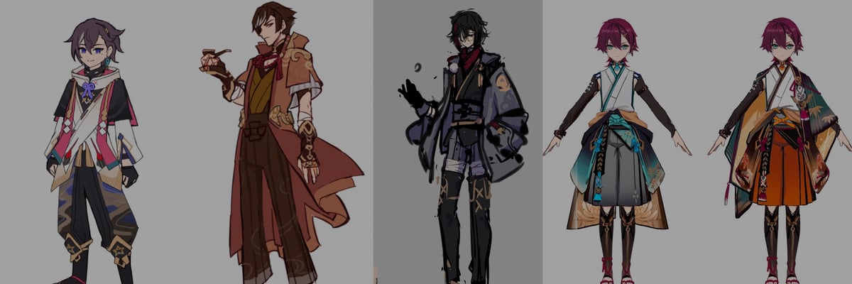 Official Heizou concept art thread reveals early designs, personality direction, and the creative process behind the Anemo character