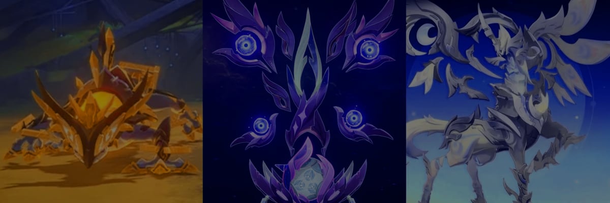 New Genshin Impact leaks for the 6.5 Stygian Onslaught leak the presence of the Radiant Moongecko world boss, Tenebrous Papilla transformations, and further Frostnight Herra battlefield details pointing to major endgame changes.