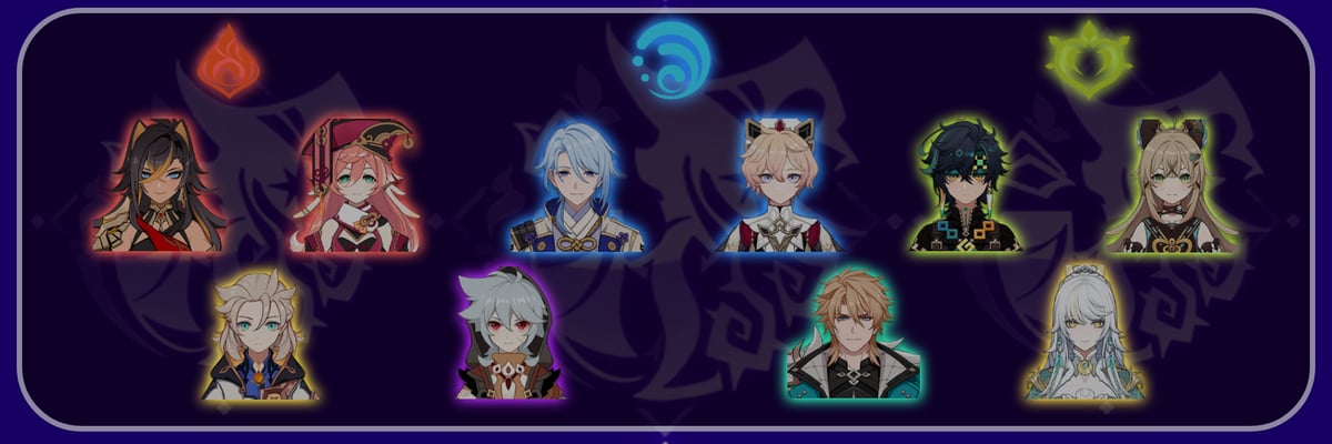 New Genshin Impact 6.5 leaks confirm the upcoming Imaginarium Theater rotation will feature Pyro, Hydro, and Dendro elements, with Dehya, Ayato, and Kinich among the opening characters and multiple Maguu Kenki variants in boss chambers.