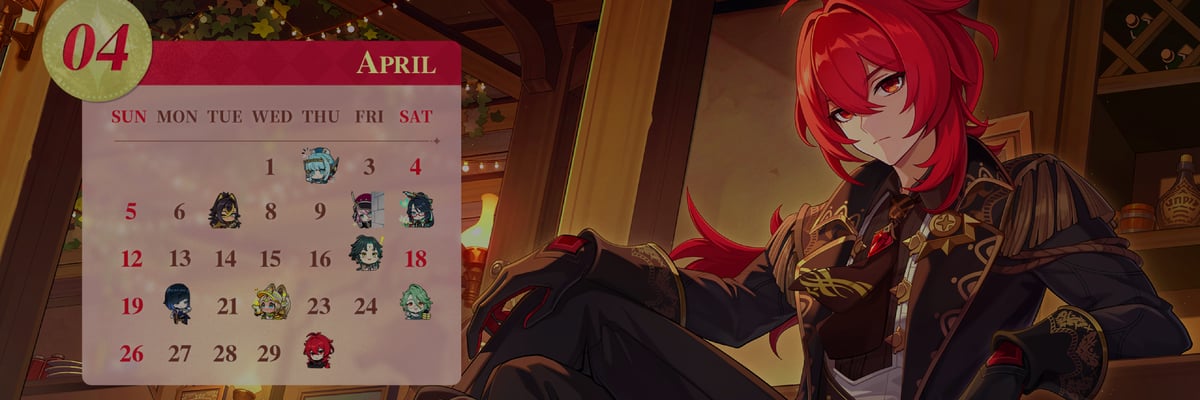 Genshin Impact April 2026 Calendar Wallpapers Released With Primogem Giveaway Event